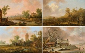 The Four Seasons (4 Paintings) by Christian Hilfgott Brand
