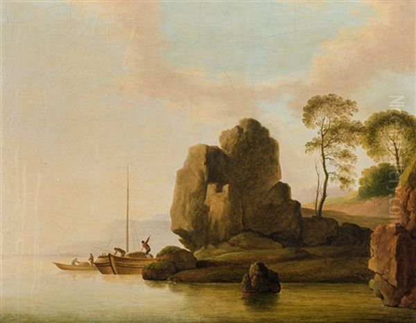 River Landscape With Rocks - view 1