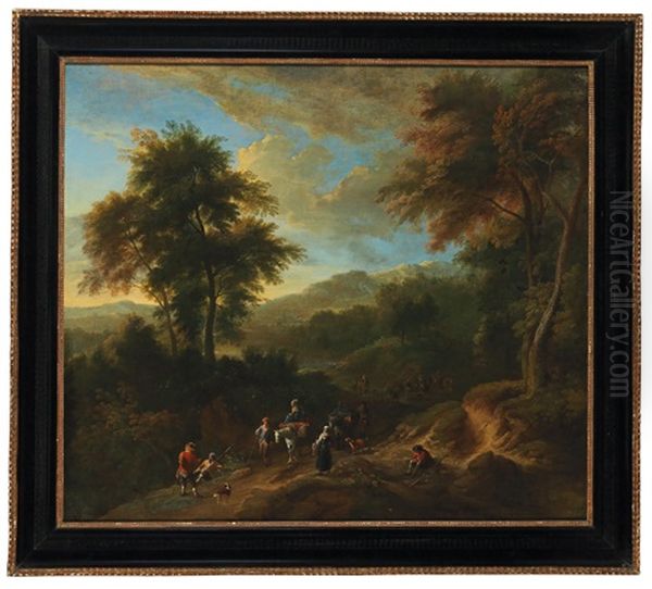 Forest Landscape With Travellers - view 1