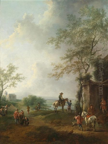 Landschaft Mit Reitern Und Wanderern - view 1
