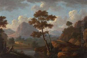 Mountain Landscape With A River by Christian Hilfgott Brand