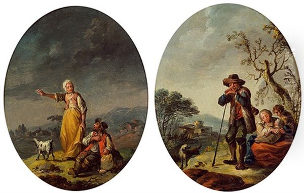 Kleine Landschaften Mit Schafer (pair) - view 1