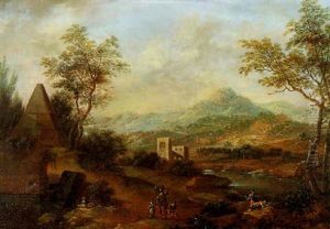 Paysage A La Pyramide Et Aux Promeneurs