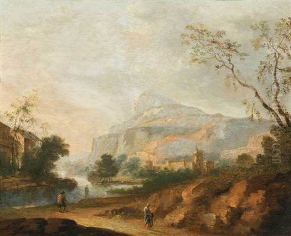 River Landscape With Castle - view 1