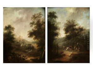 Landschaften (pair) by Johann Christian Brand