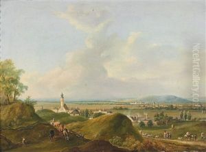 Weite Landschaft Bzw. Landschaft Mit Einem Herrenhaus (pair) by Johann Christian Brand