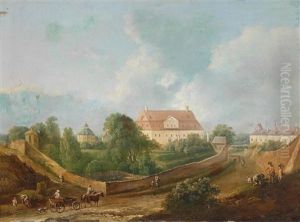 Weite Landschaft Bzw. Landschaft Mit Einem Herrenhaus (pair) by Johann Christian Brand