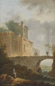 Ein Paar Sudliche Landschaften Mit Figurenstaffage (pair) by Johann Christian Brand