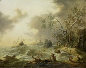 Bewaldete Landschaft Mit Figurenstaffage by Johann Christian Brand
