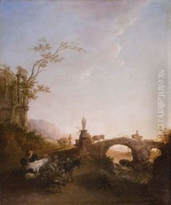 Ruinenlandschaft Mit Landvolk Und Weidevieh Ruinenlandschaft Mit Landvolk Und Weidevieh