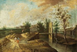 Landschaften (pair) by Johann Christian Brand