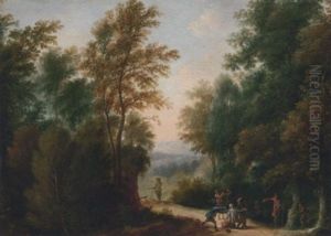 An Italianate Wooded Landscape With Bandits On A Track