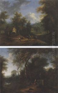 Landschaft Mit Fussganger Und Reitern by Johann Christian Brand