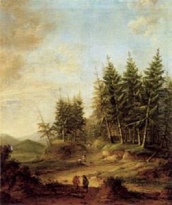 Bewaldete Landschaft Mit Rastenden Bewaldete Landschaft Mit Rastenden