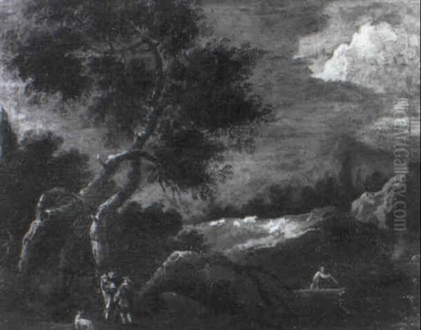 Gebirglandschaft Mit Figuren - view 1