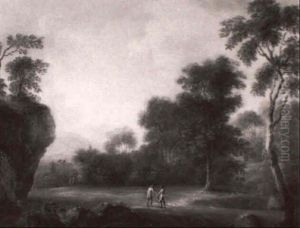 Waldlandschaft Mit Reisenden