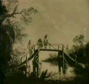Angler Auf Einer Brucke by Johann Christian Brand