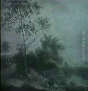 Flusslandschaft Mit Bauern by Johann Christian Brand