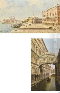 The Bridge Of Sighs And The Doge's Palace, Venice; A Pair