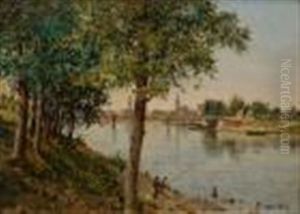 The River Arno At Florence by Antonietta Brandeis