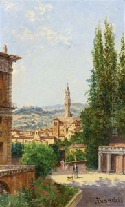 View Of Palazzo Vecchio From The Boboli Gardens, Florence by Antonietta Brandeis