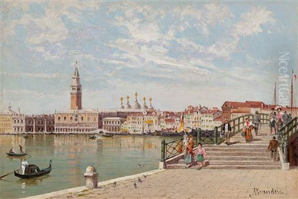 A Bridge In Venice, Saint Mark's Basilica In The Distance - view 1