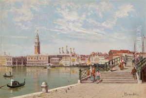 A Bridge In Venice, Saint Mark's Basilica In The Distance by Antonietta Brandeis