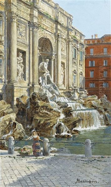 La Fontaine De Trevi A Rome - view 1