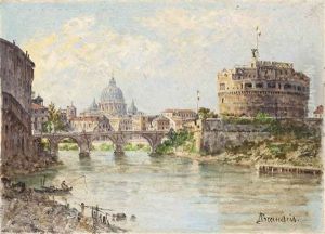 Castel Sant'angelo With St Peter's Beyond, Rome
