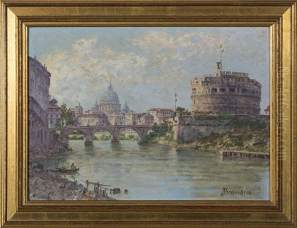 St. Peter's And Castel Sant'angelo From The Tiber River, Rome - view 1