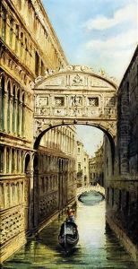 The Bridge Of Sighs, Venice And The Grand Canal, Venice (pair) by Antonietta Brandeis