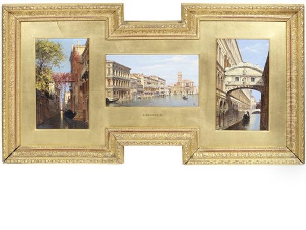 Palazzo Albrizzi; La Volta Del Canal Grande Palazzo Rezzonico, Ca Foscari Ca Bali; Ponte Dei Sospiri (3 Works) - view 1