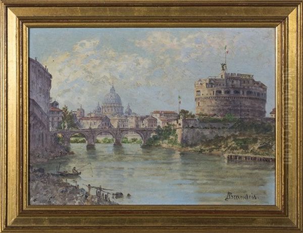 Castel Sant'angelo And St. Peter's From The Tiber River - view 1