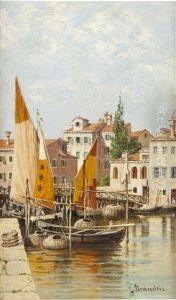A View Of Venice And  A View Of Florence (pair) by Antonietta Brandeis