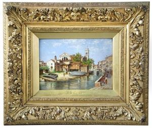 A Venetian Canal; And Gardens In Florence (pair)