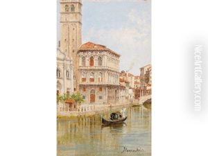 A Venetian Canal Scene A Venetian Canal Scene