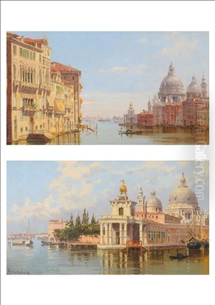 The Basilica Di Santa Maria Della Salute (+ The Grand Canal With A View Of The Basilica Di Santa Maria Della Salute; Pair) - view 1