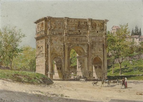Arco Di Costantino Roma: A Herdsman Near The Arc Of Constantine, Rome - view 1