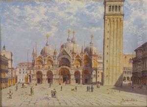 Basilica Di San Marco (the Rialto Bridge; 2 Works) by Antonietta Brandeis