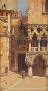 Entrance To The Doge's Palace (the Ricci Staircase; 2 Works)