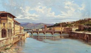 Ponte Delle Grazie In Florenz by Antonietta Brandeis