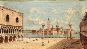 Blick Von Der Piazzetta Uber Das Bacino Di San Marco Auf Die Kirche San Giorgio Maggiore by Antonietta Brandeis