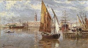 Blick Auf Den Dogenpalast, Venedig