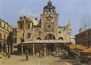 Markt Vor S. Giacomo Di Rialto In Venedig by Antonietta Brandeis
