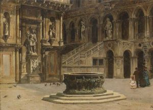 The Courtyard At The Doge's Palace, Venice by Antonietta Brandeis