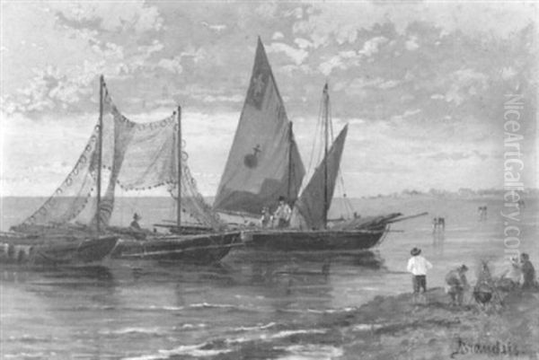 Uferpartie Mit Fischerbooten In Der Bucht Von Venedig - view 1