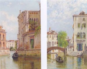 A Gondola On A Venetian Canal by Antonietta Brandeis