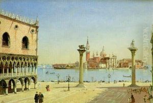 A View Of St. Mark's Square, Looking Towards Santa Maria Della Salute by Antonietta Brandeis
