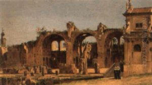 Nuns Amongst A Convent Ruin