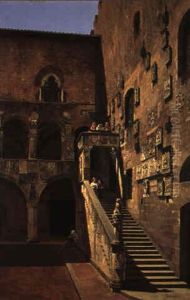 Figures In A Sunlit Stairwell, Florence Figures In A Sunlit Stairwell, Florence